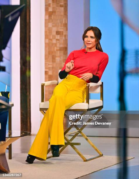 Victoria Beckham visits ABC's "Good Morning America" in Times Square on October 12, 2021 in New York City.