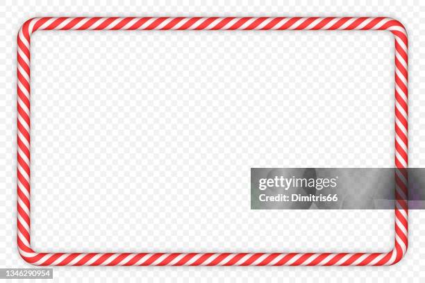 ilustrações de stock, clip art, desenhos animados e ícones de candy cane frame - decoração de natal