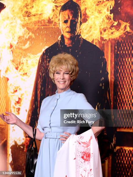 Jamie Lee Curtis attends the costume party premiere of "Halloween Kills" at TCL Chinese Theatre on October 12, 2021 in Hollywood, California.