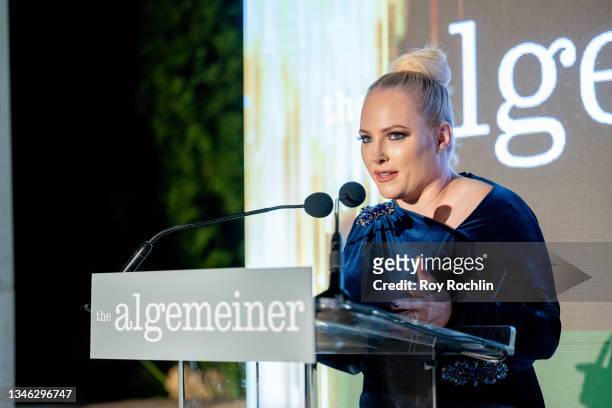 Meghan McCain receives The Algemeiner's Warrior of Truth Award during The Algemeiner's 8th annual J100 Gala on October 12, 2021 in Rockleigh, New...