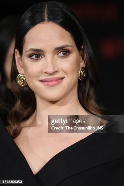 Actress Adria Arjona attends the world premiere of Netflix film '6 Underground' at Four Seasons Hotel on December 02, 2019 in Seoul, South Korea.