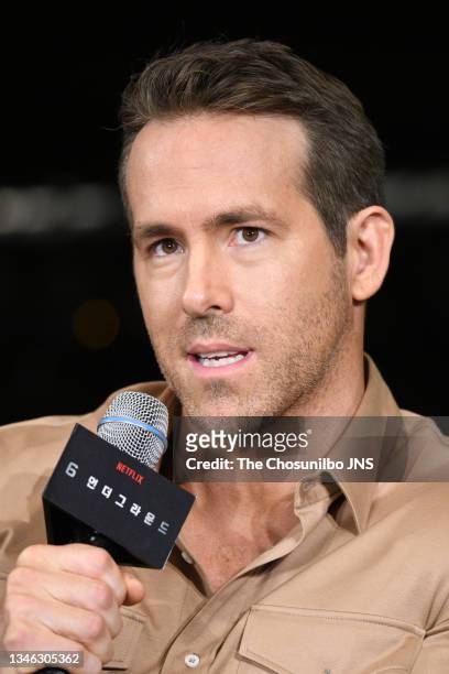 Actor Ryan Reynolds attends the world premiere of Netflix film '6 Underground' at Four Seasons Hotel on December 02, 2019 in Seoul, South Korea.