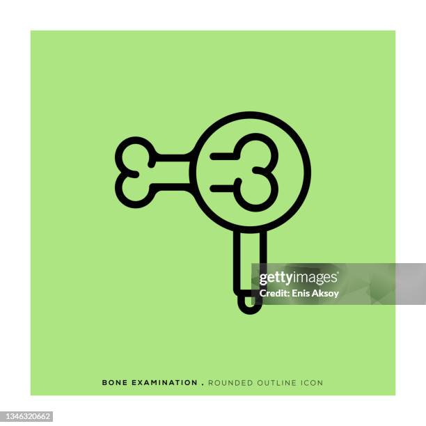 bone examination line icon - bone marrow tissue stock illustrations
