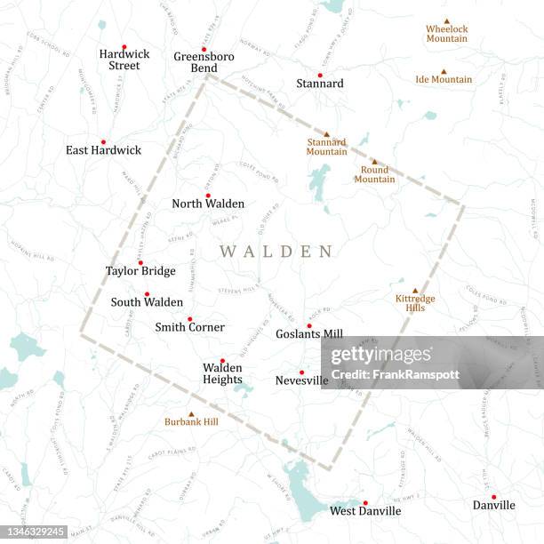 vt caledonia walden vector road map - sudbury stock illustrations