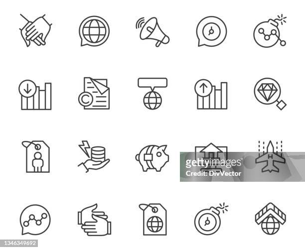 business icon set - referral marketing stock illustrations