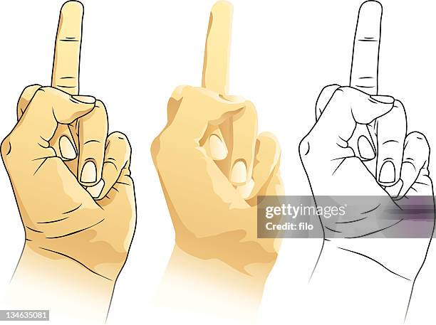 ilustrações, clipart, desenhos animados e ícones de dedo médio - middle finger funny