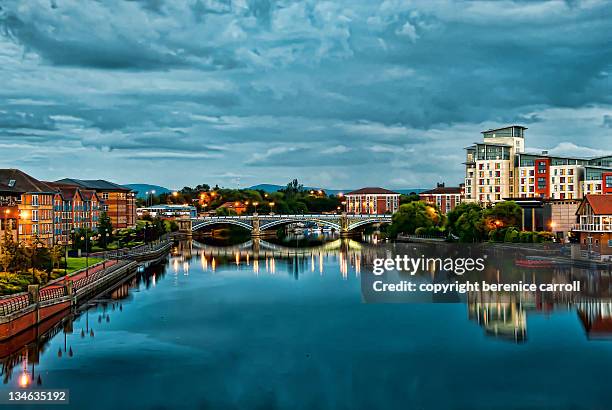 river tees stockton-on tees - stockton on tees stock pictures, royalty-free photos & images