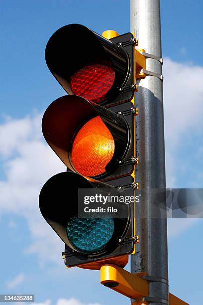 stop light - yellow light stock pictures, royalty-free photos & images