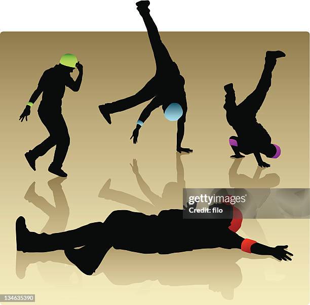 breakers - breakdancing stock illustrations