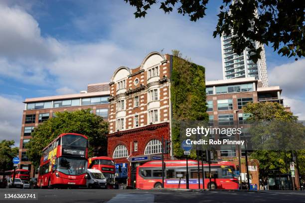 General view of Skipton House behind an entrance to Elephant and Castle Underground Station on October 13, 2021 in London, England.