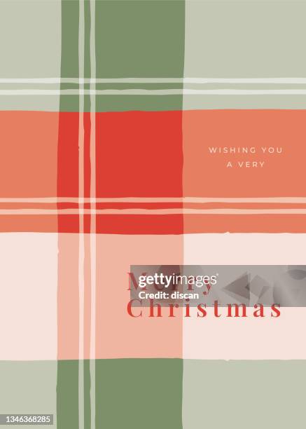 christmas greeting card with plaid background. - 圖畫 藝術品 幅插畫檔、美工圖案、卡通及圖標