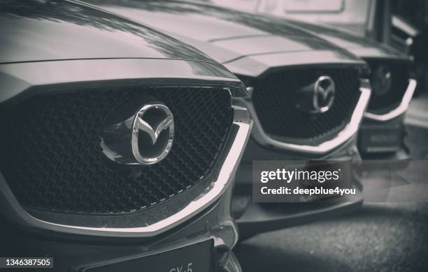 mazda cars near hamburg, germany - mazda stock pictures, royalty-free photos & images