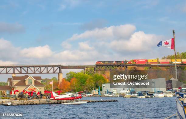 parry sound tourism in autumn - parry sound stock pictures, royalty-free photos & images
