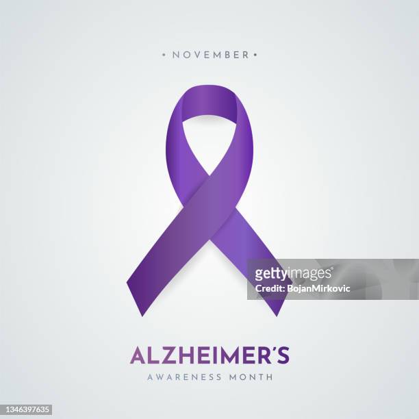 alzheimer's awareness month poster. vector - social awareness symbol stock illustrations