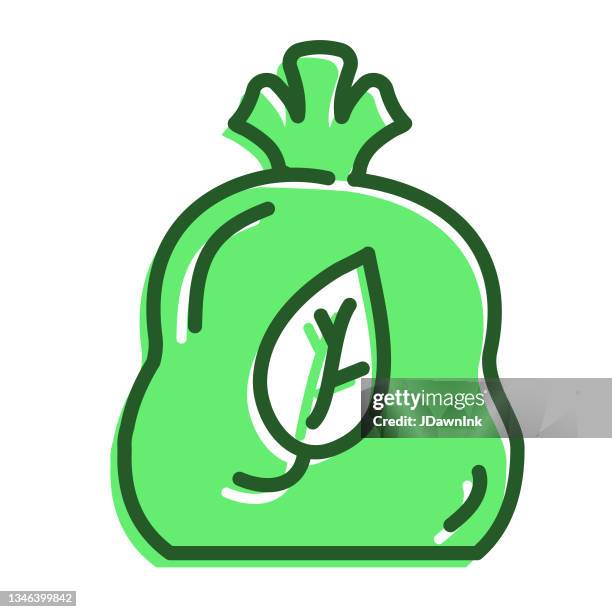 compost bag icon - editable stroke - compost stock illustrations