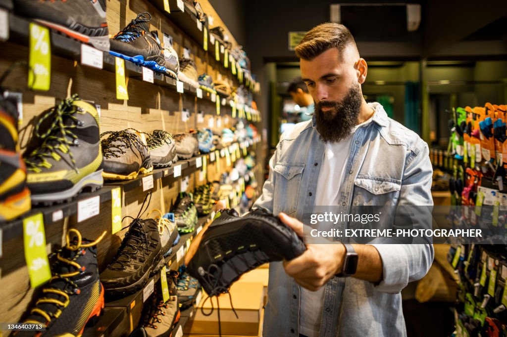 Shopping in an outdoor shop