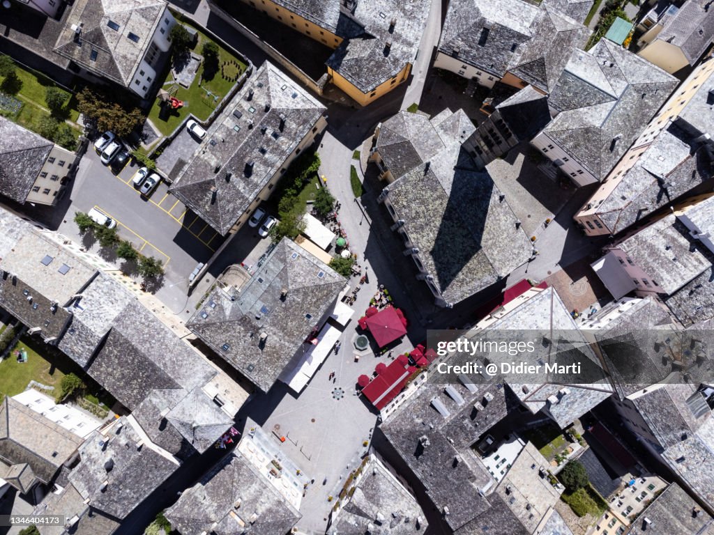 Poschiavo ancient village in Canton Graubunden in Switzerland