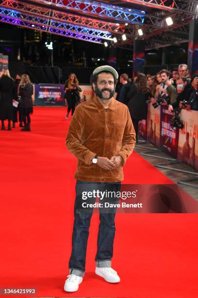 Adeel Akhtar attends the World Premiere of "Ali & Ava" during the 65th BFI London Film Festival at The Royal Festival Hall on October 13, 2021 in...