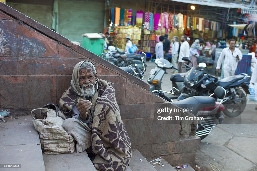 Beggar in Old Delhi, India