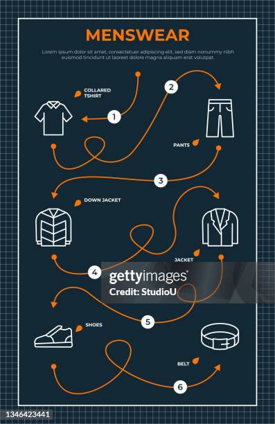 illustrations, cliparts, dessins animés et icônes de modèle d’infographie de feuille de route pour hommes - sac à main surdimensionné