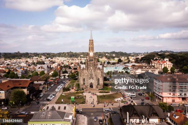aerial view of canela, brazil - canela brazil stock pictures, royalty-free photos & images