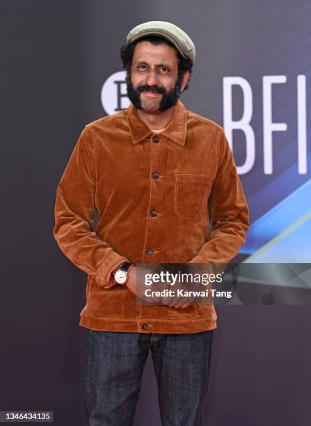 Adeel Akhtar attends the "Ali & Ava" UK Premiere during the 65th BFI London Film Festival at The Royal Festival Hall on October 13, 2021 in London,...