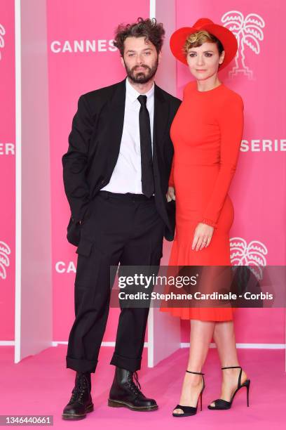 Stefano Lodovichi and Camilla Filippi attend the closing ceremony during the 4th Canneseries Festival on October 13th, 2021 in Cannes.