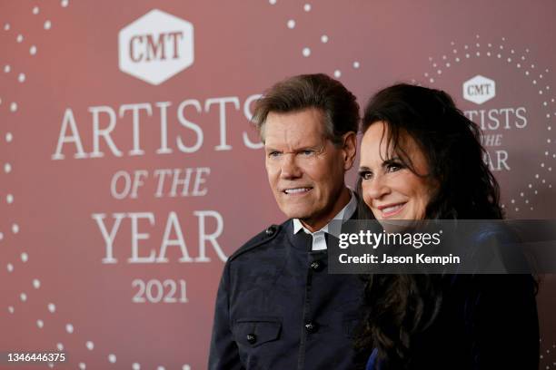 Randy Travis and Mary Travis attend the 2021 CMT Artist of the Year on October 13, 2021 in Nashville, Tennessee.