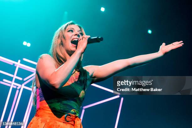Becky Hill performs at O2 Academy Brixton on October 13, 2021 in London, England.