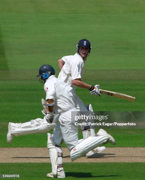 Hussain and Flintoff, England v India , 1st Test, Lord's, Jul 02.