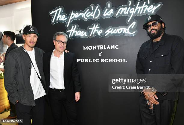 Dao-Yi Chow, Montblanc CEO Nicolas Baretzki, and Maxwell Osborne attend as Montblanc partners with Public School New York to launch a new...