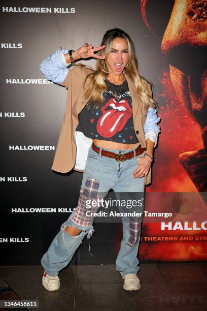Aylin Mujica attends as Universal Pictures presents a special Miami screening of Halloween Kills hosted by Telemundo's Jorge Bernal on October 13,...