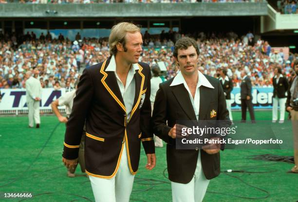 Tony Greig and Greg Chappell, Australia v England, Centenary Test, Melbourne, Mar 1976-77.