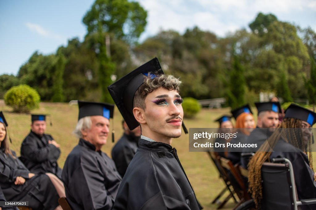 Graduates Bunch Group Of Graduates At The Graduation Ceremony High-Res Stock Photo ...