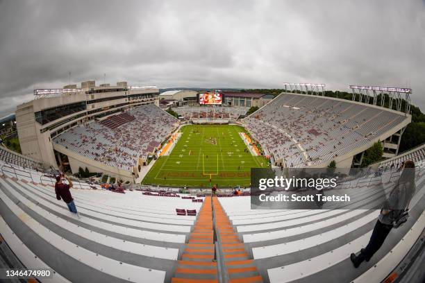 General view of the stadium before the game between the Virginia Tech Hokies and the Notre Dame Fighting Irish at Lane Stadium on October 9, 2021 in...