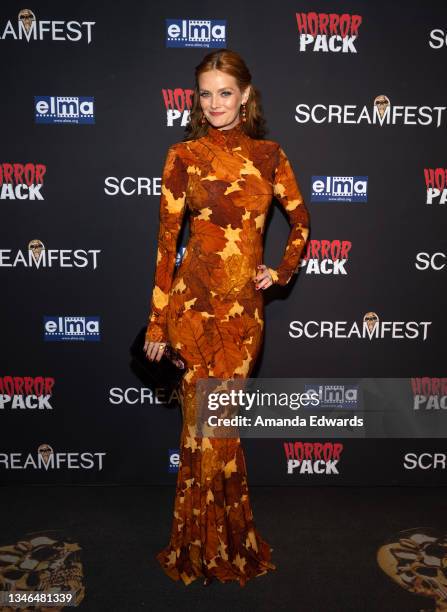 Actress and model Lydia Hearst attends the 2021 Screamfest Horror Film Festival Screening of "Aileen Wuornos: American Boogeywoman" at the TCL...