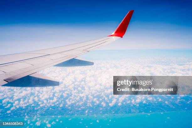 high angle view from the aircraft - red plane stock pictures, royalty-free photos & images