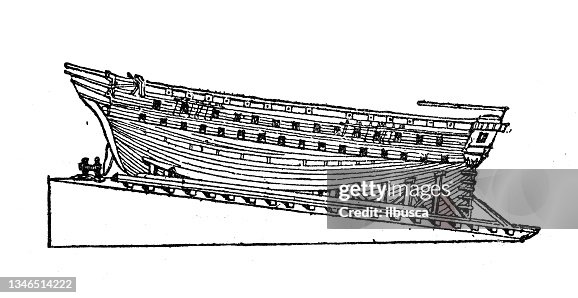 Antique illustration: Ship hull Antique illustration: Ship hull