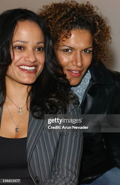 Judy Reyes and Lucia Rijker during Mercedes-Benz Fall 2005 L.A. Fashion Week at Smashbox Studios - Kevan Hall - Front Row at Smashbox Studios in...