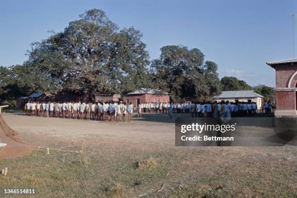 Members of the Mukti Bahini undergo training ahead of the Bangladesh Liberation War, at their base in Rowmari, in the state of Assam, India, on the...