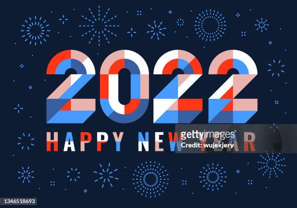 happy new year 2022. modern new year card - 200 stock illustrations