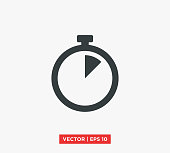 Stopwatch Timer Icon Vector Illustration Design Editable Resizable EPS 10