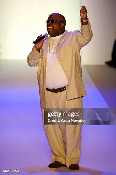 Cee-Lo of Gnarls Barkley during Olympus Fashion Week Spring 2007 - Chris Aire - Runway at The Promenade, Bryant Park in New York City, New York,...