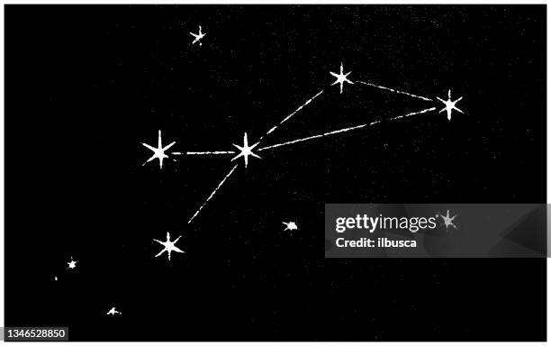 antike illustration: sternbild, cassiopeia - constellation stock-grafiken, -clipart, -cartoons und -symbole