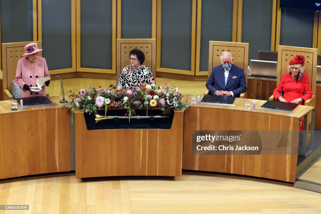 The Queen, The Prince Of Wales And The Duchess Of Cornwall Attend The Opening Ceremony The Senedd In Cardiff