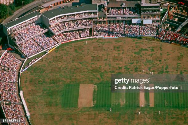 Aerial view of The Oval with the new Bedser stand under construction, England v Australia, 6th Test, The Oval, Aug 89.