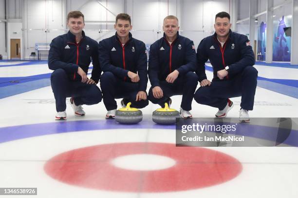 Bruce Mouat, Grant Hardie, Bobby Lammie and Hammy McMillan of Great Britain poses for a photo to mark the official announcement of the curling team...