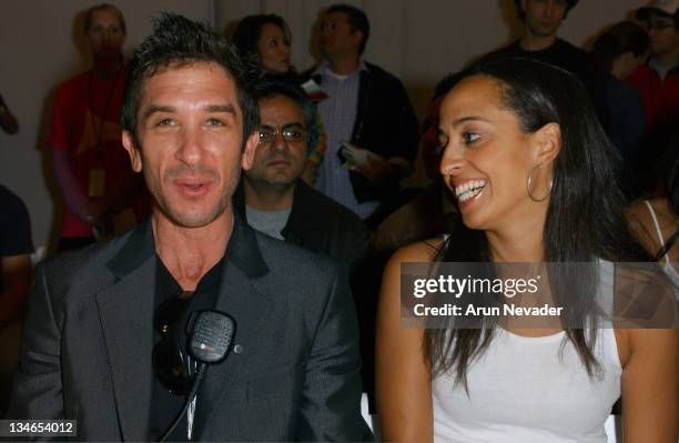 Davis Factor and Chudney Ross during Mercedes-Benz Fall 2005 L.A. Fashion Week at Smashbox Studios - Samora - Front Row and Backstage at Smashbox...