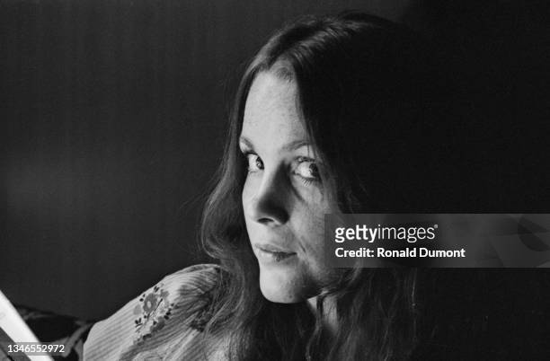 American actress and model Tisa Farrow, the daughter of actress Maureen O'Sullivan, and sister of actress Mia Farrow, UK, October 1974.