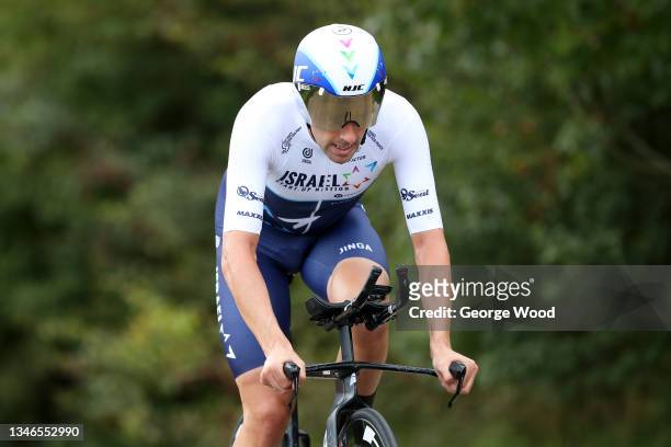 Alex Dowsett of Israel Start‐Up Nation in the Men's Individual time trial during the HSBC UK National Road Championships on October 14, 2021 in...